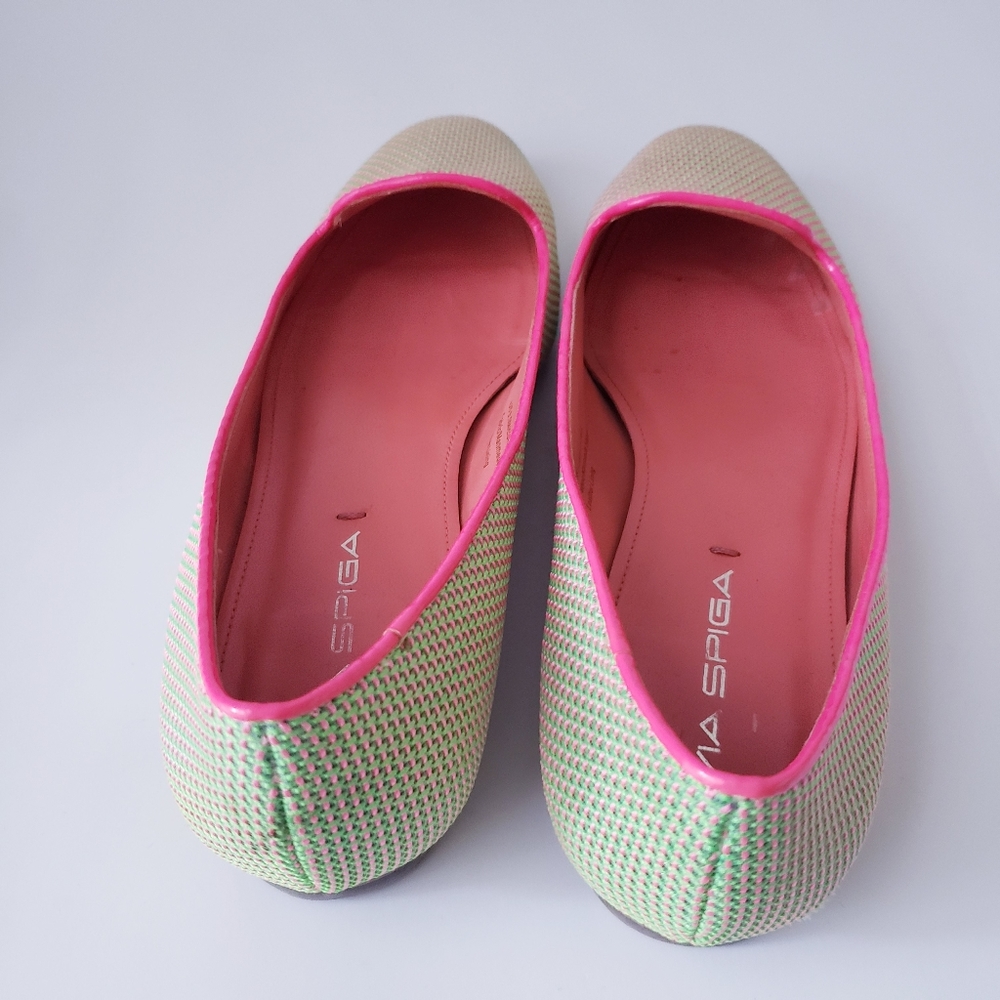 Vintage Via Spiga Green and Pink Flats - Picture 13 of 15